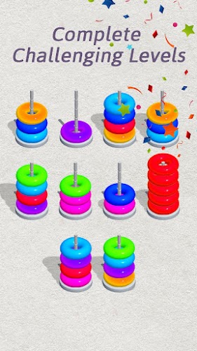 Color Hoop Sort - Color Sort ဖန်သားပြင်ဓာတ်ပုံ 1