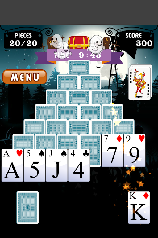 Pyramid Solitaire on Halloween Скриншот 3