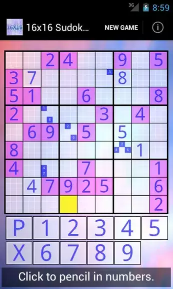 16x16 Sudoku Challenge HD Captura de tela 1