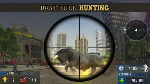 Angry Bull Attack Shooting Скриншот 1