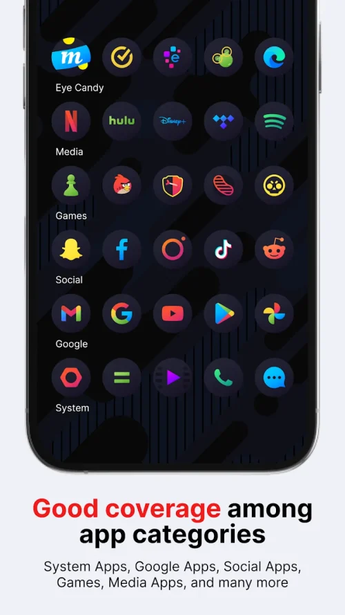 Hera Dark: Circle Icon Pack Ảnh chụp màn hình 3