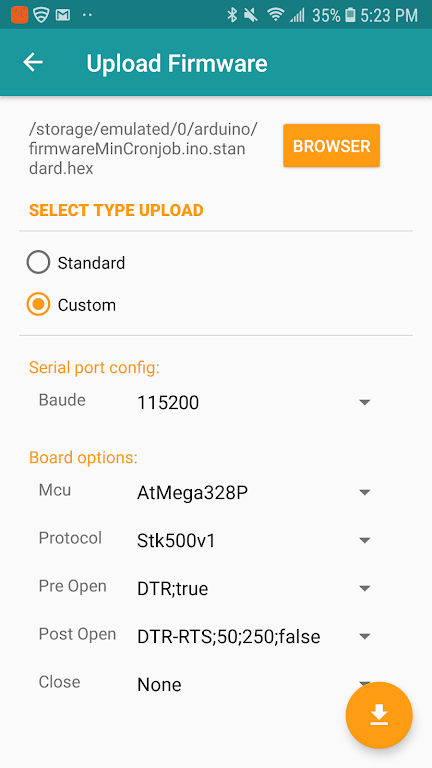 Arduino Hex Uploader-Bin/Hex ဖန်သားပြင်ဓာတ်ပုံ 3