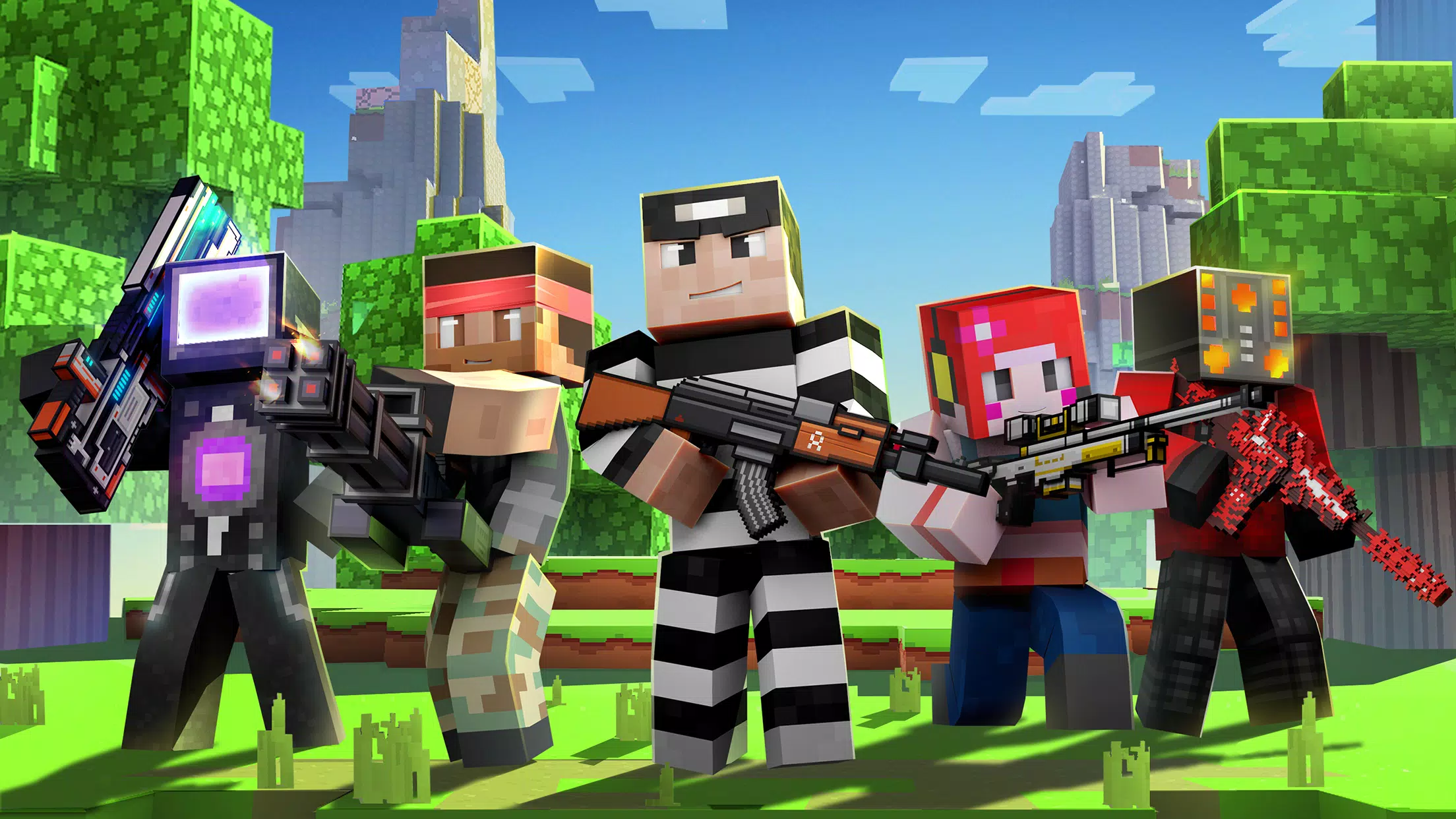 Cops N Robbers:Pixel Craft Gun Captura de tela 0