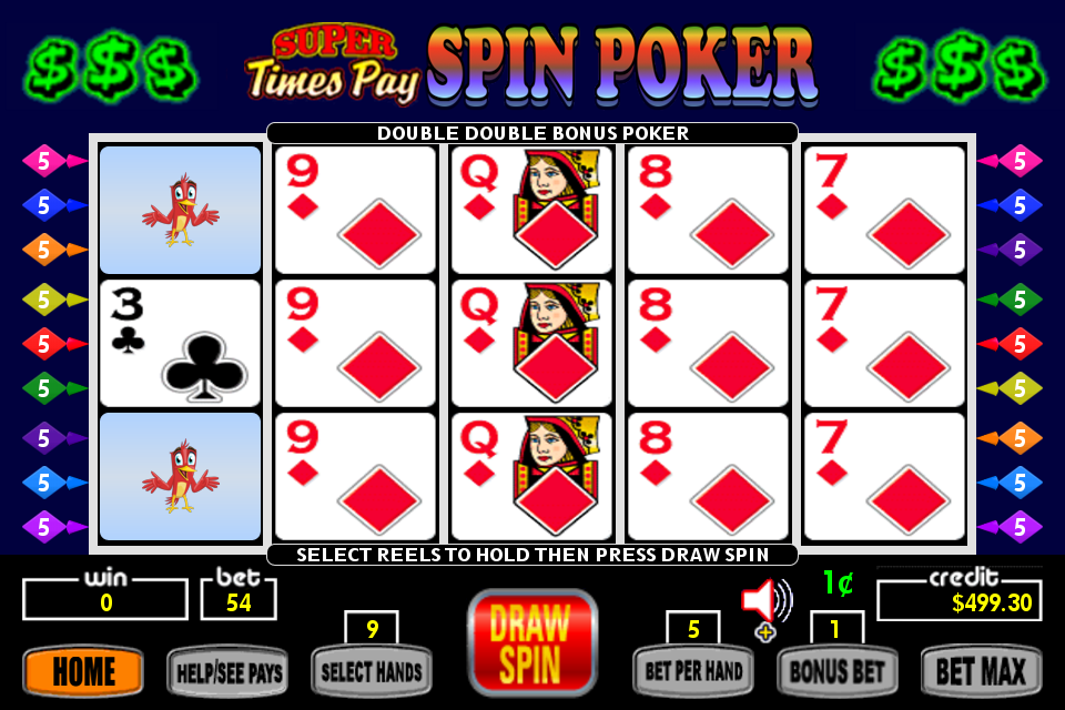 Super Times Pay Spin Poker - FREE Скриншот 2