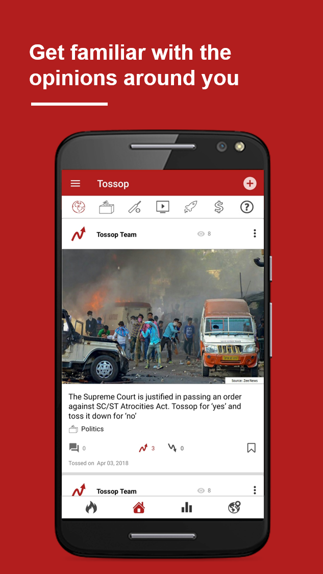 Tossop – Opinion Sharing & Learning App Скриншот 1