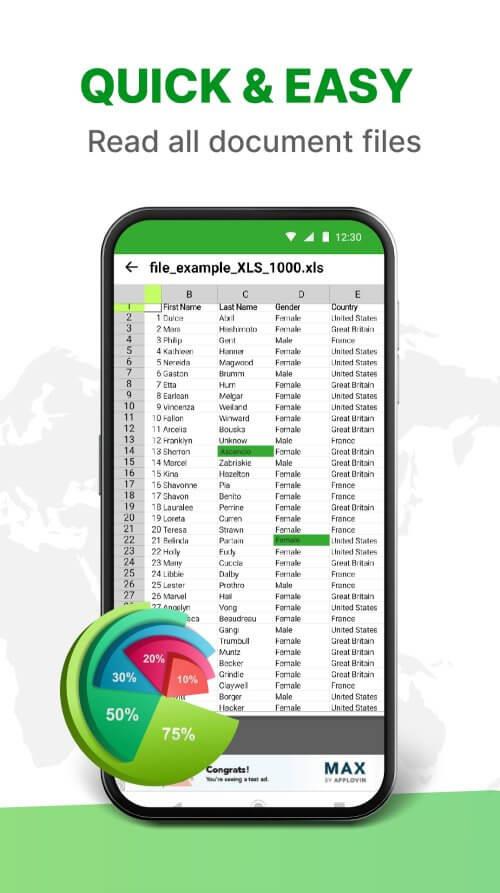 XLSX espectador - XLS Reader Captura de tela 0