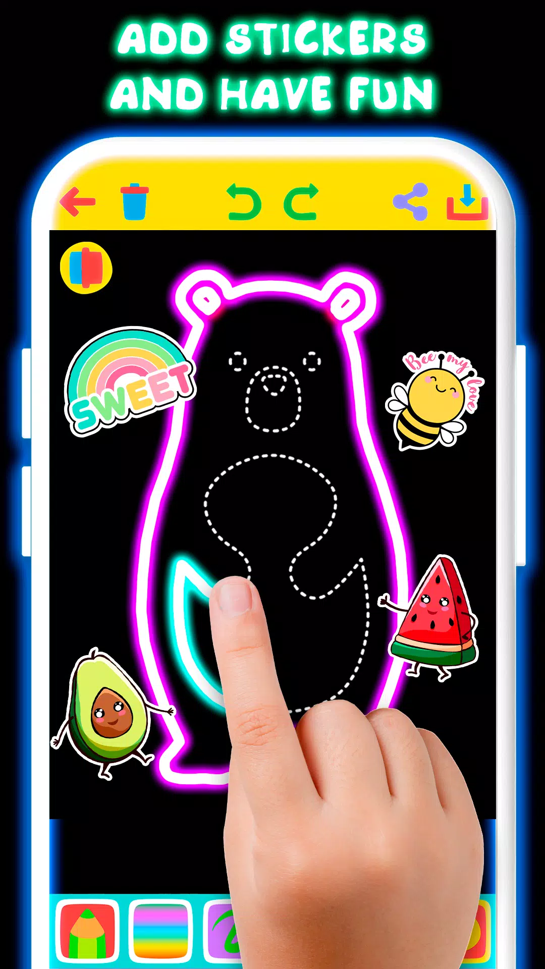 Drawing For Kids - Glow Draw Captura de pantalla 3