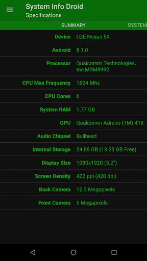 System Info Droid ဖန်သားပြင်ဓာတ်ပုံ 0