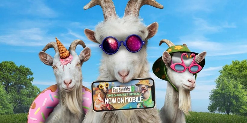 Goat Simulator 3Kemas Kini Paling Shadiest akhirnya mencapai telefon bimbit dengan keseronokan bertema musim panas baharu