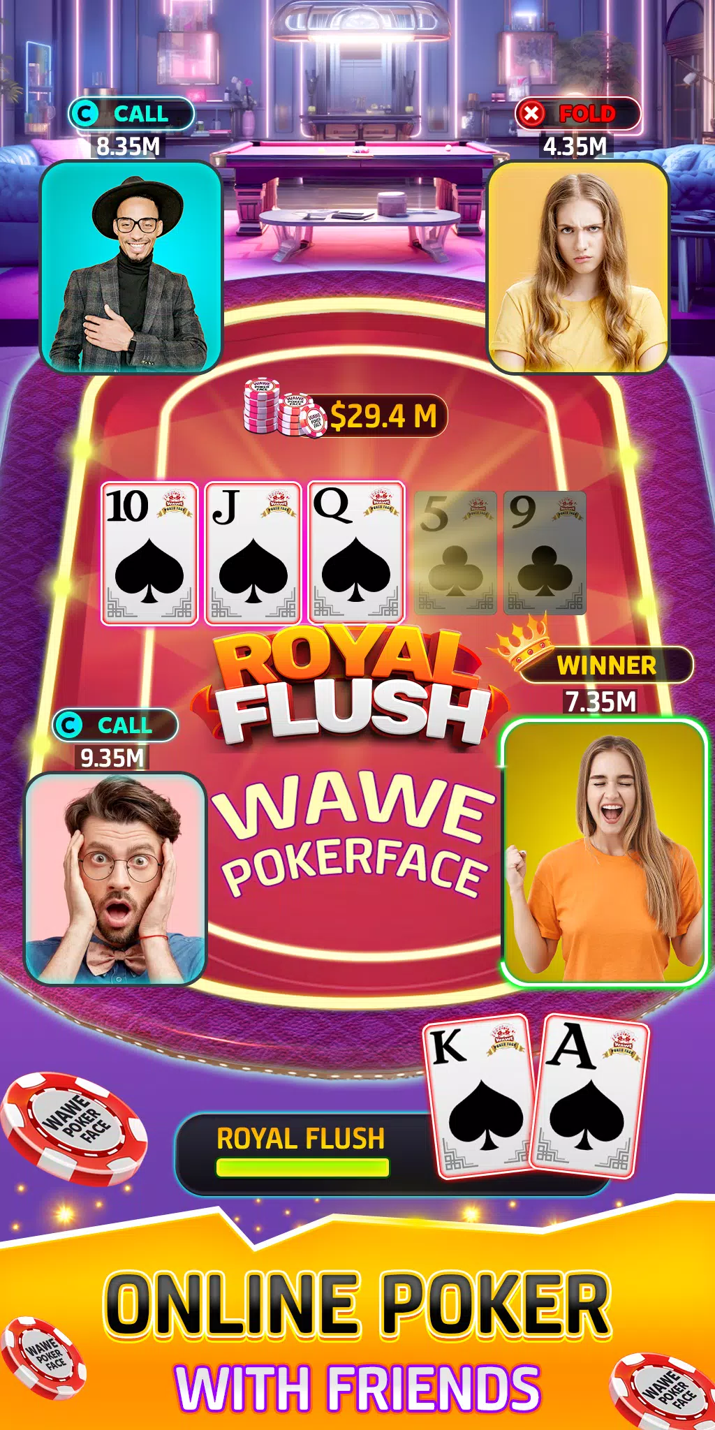 Wawe Poker Face - Holdem Poker Скриншот 0