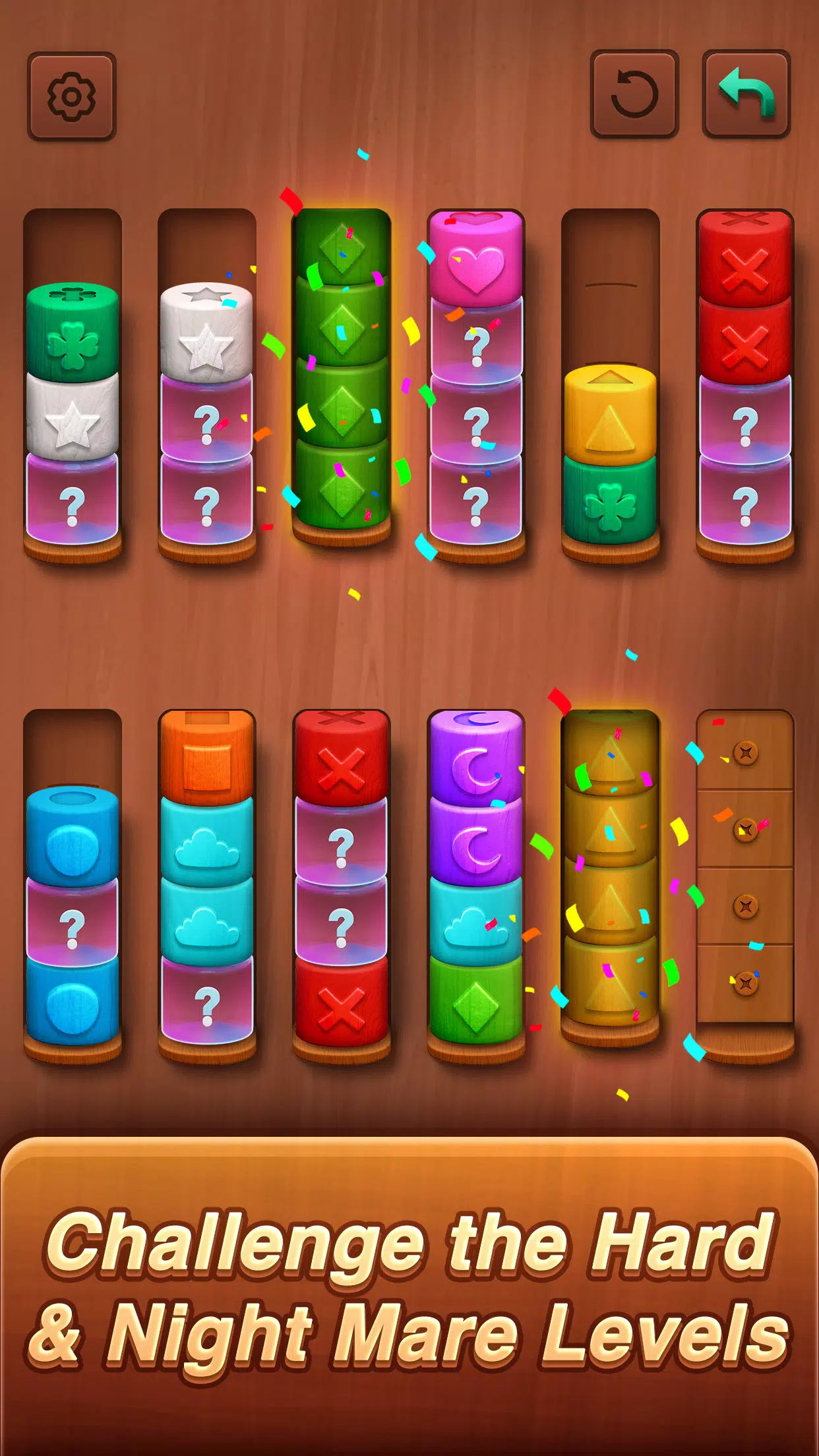 Color sort: Wood Cylinder Saga Screenshot 3