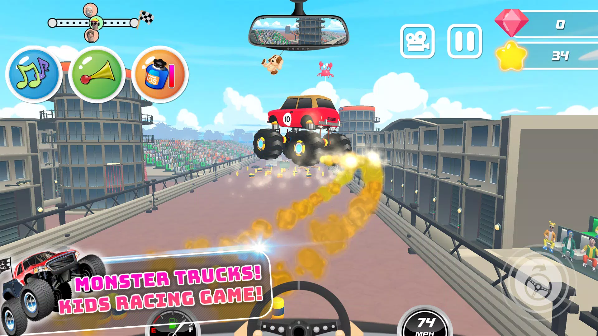 Monster Trucks Kids Race Game ภาพหน้าจอ 0