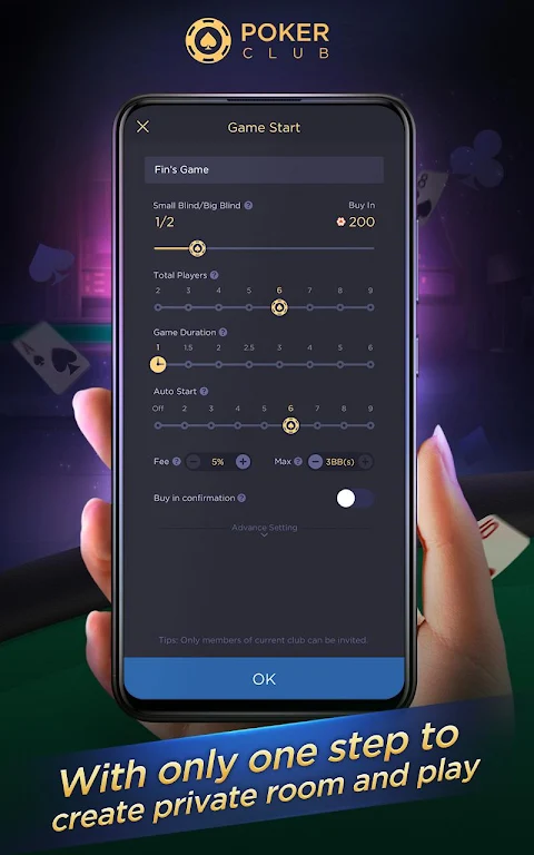 Poker Club - Private Texas with real friends Captura de pantalla 1
