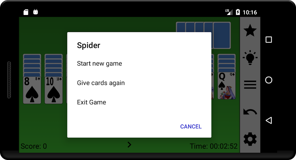 Schermata Spider card game 2019 1