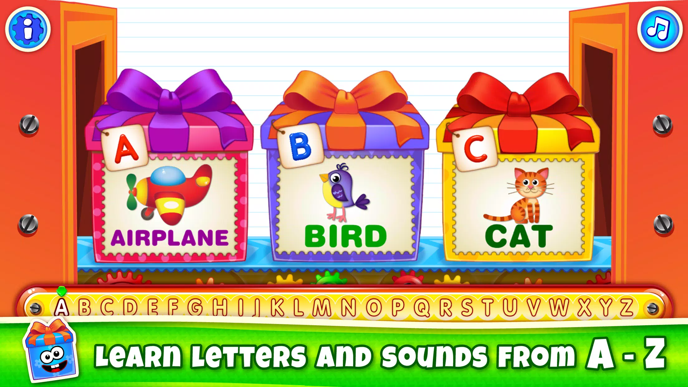 Bini ABC Kids Alphabet Games! Ekran Görüntüsü 0