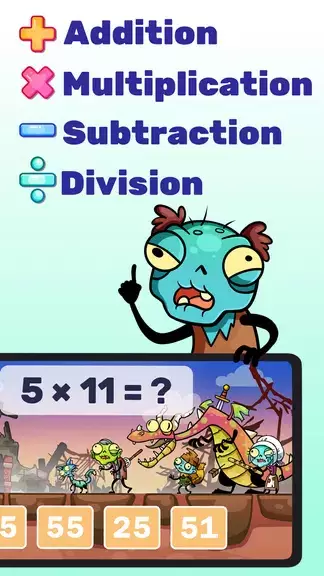 Math games: Zombie Invasion स्क्रीनशॉट 2