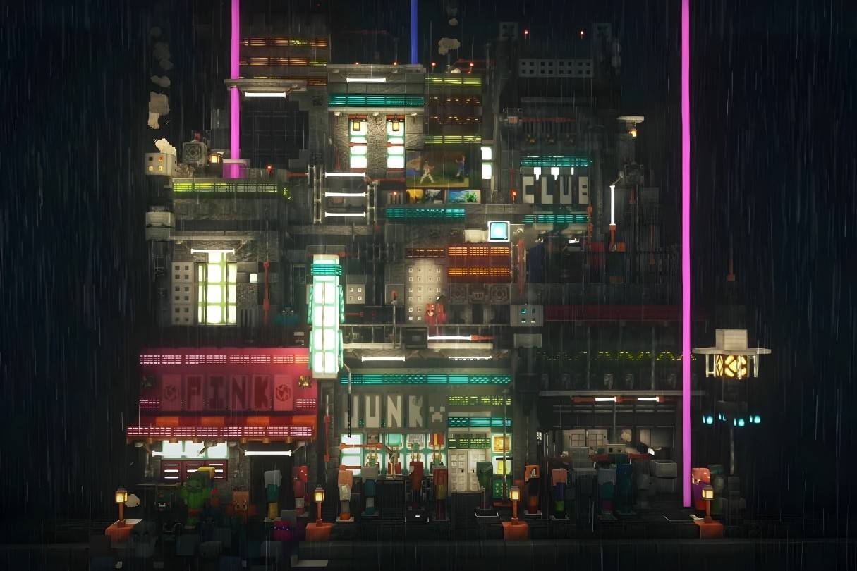 Cyberpunk cityscape 