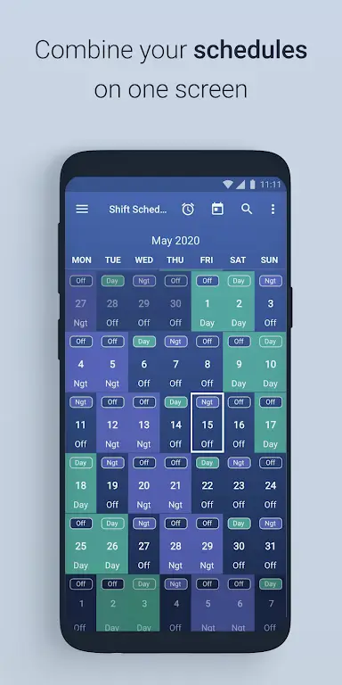 Shift Work Schedule Calendar Captura de pantalla 1