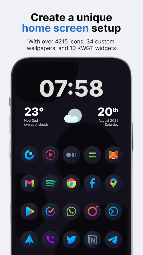 Hera Dark: Circle Icon Pack Ảnh chụp màn hình 0