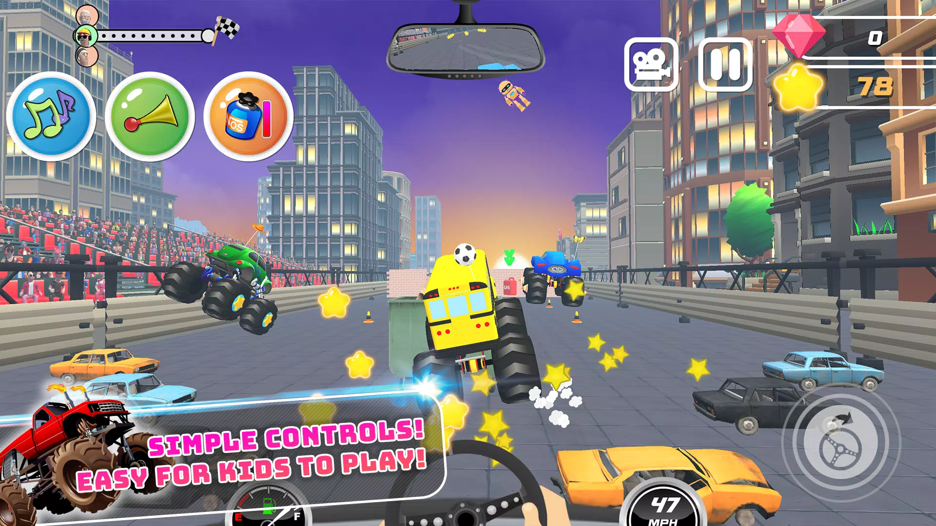 Monster Trucks Kids Race Game ภาพหน้าจอ 2