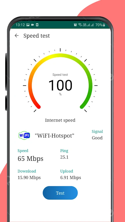 WiFi, 5G, 4G, 3G H+ speed test 스크린샷 2