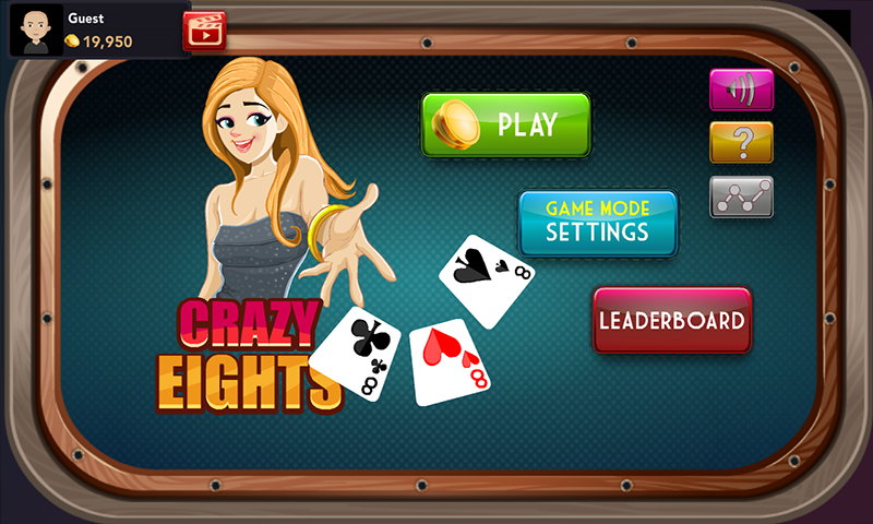 Offline Crazy Eights - Free Card Game ဖန်သားပြင်ဓာတ်ပုံ 0