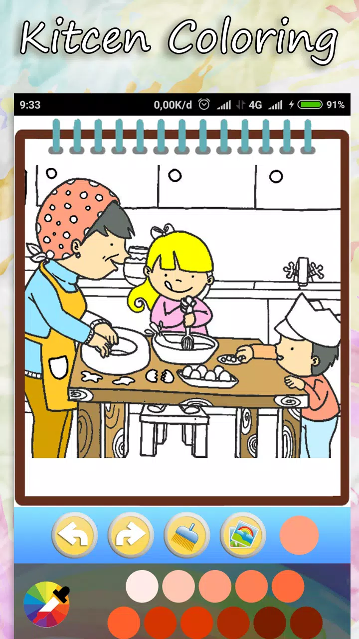 Coloring Kitchen Cooking page Schermafbeelding 3