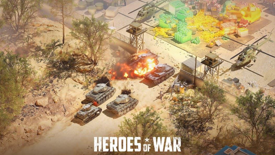 Heroes of War: Idle army game Mod Ảnh chụp màn hình 1