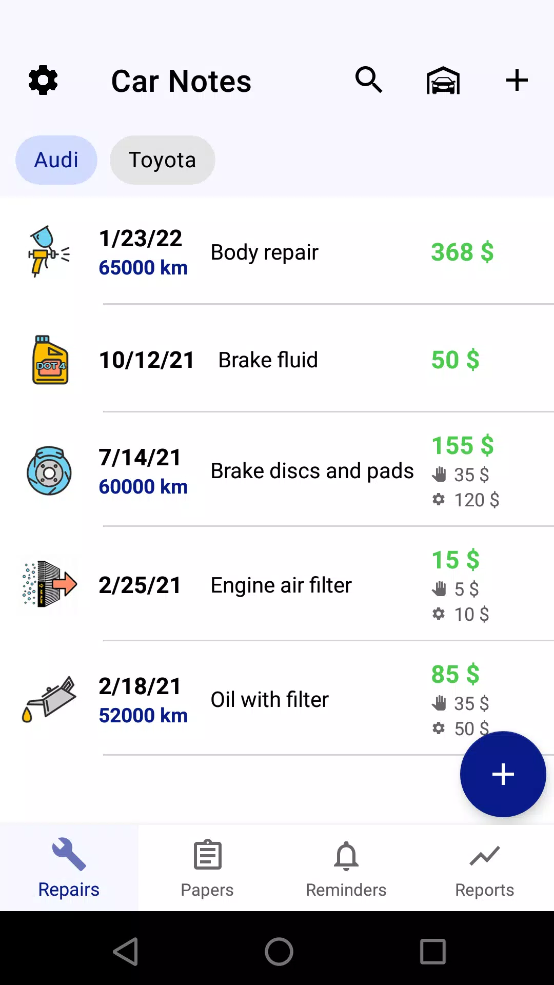 Car service tracker Zrzut ekranu 0