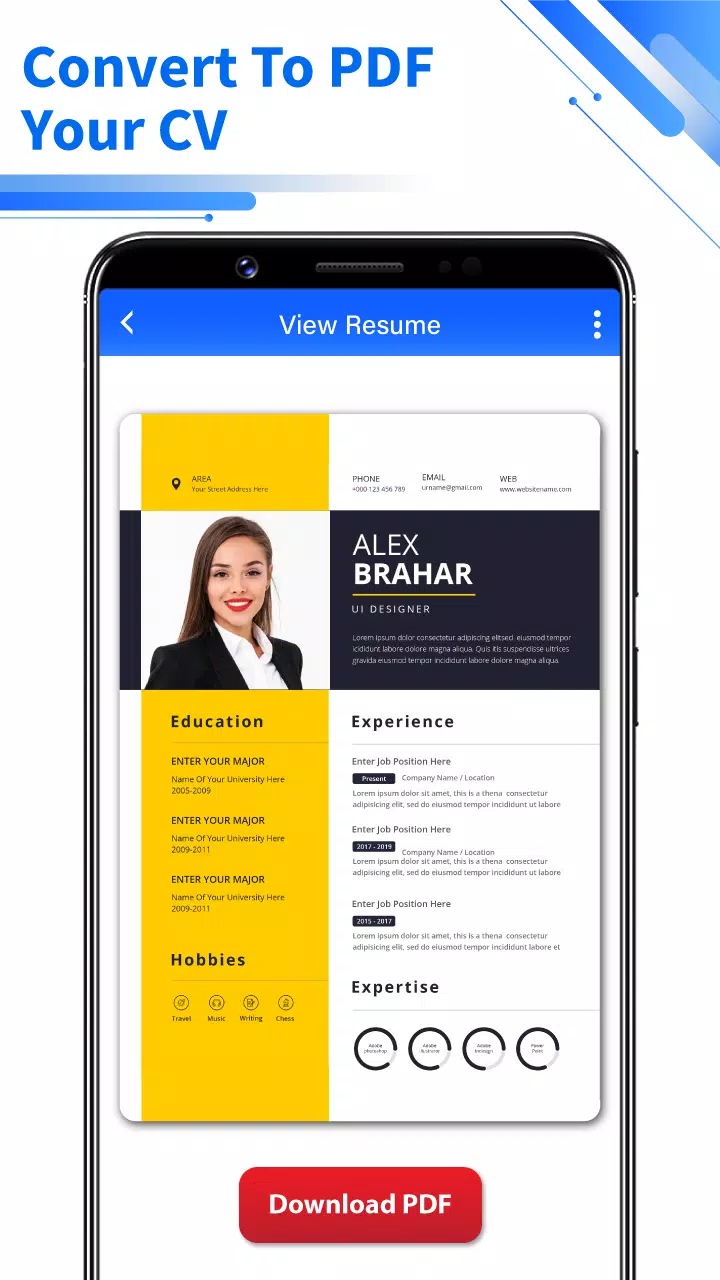 Resume Builder - PDF CV Maker Zrzut ekranu 1