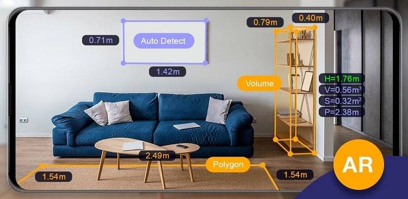 AR Ruler App: Tape Measure Cam Captura de pantalla 0