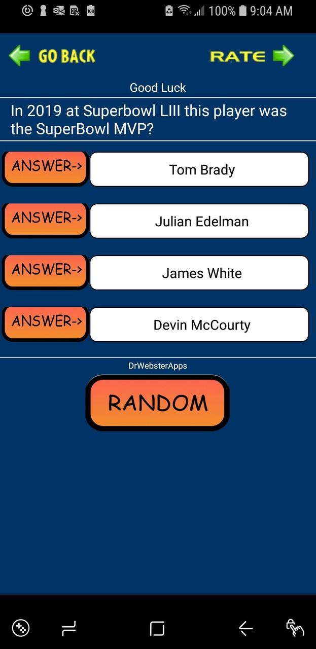 Trivia & Schedule Patriots Fan Screenshot 1