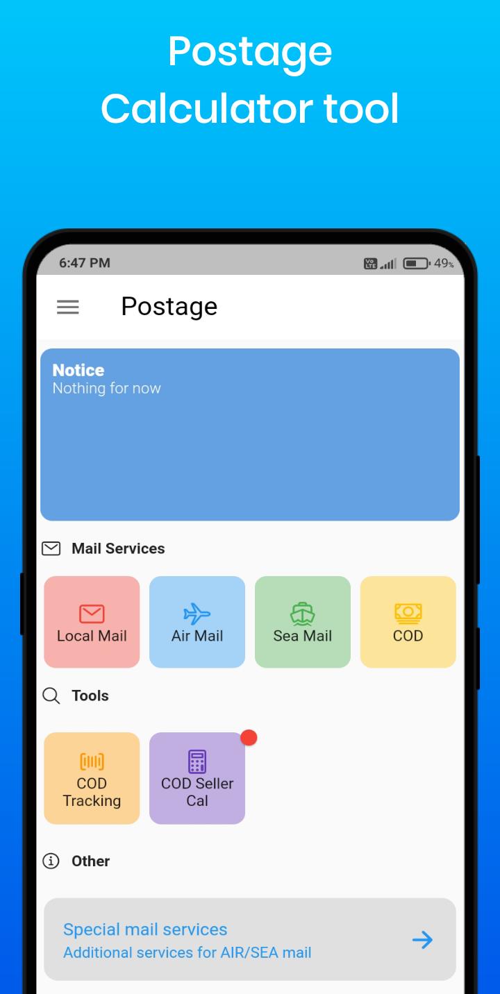 Schermata SL Post - Postage Calculator 0