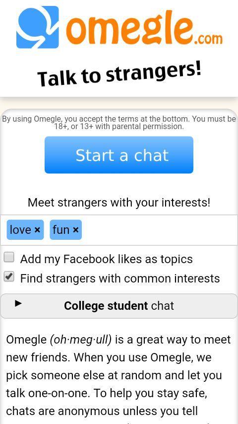 Omegle Chat - Talk to Strangers Screenshot 0