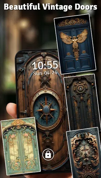 Vintage Door Lock Screen Скриншот 2