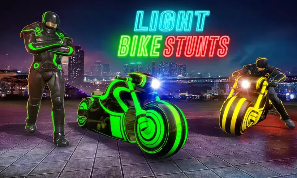 Light Bike Stunt Racing Game Ảnh chụp màn hình 3