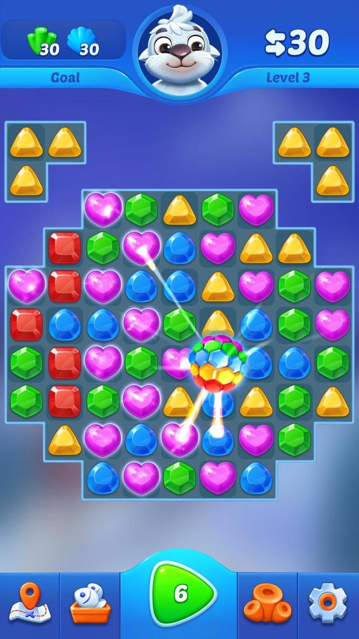 Jewel crush - match 3 game Ekran Görüntüsü 1