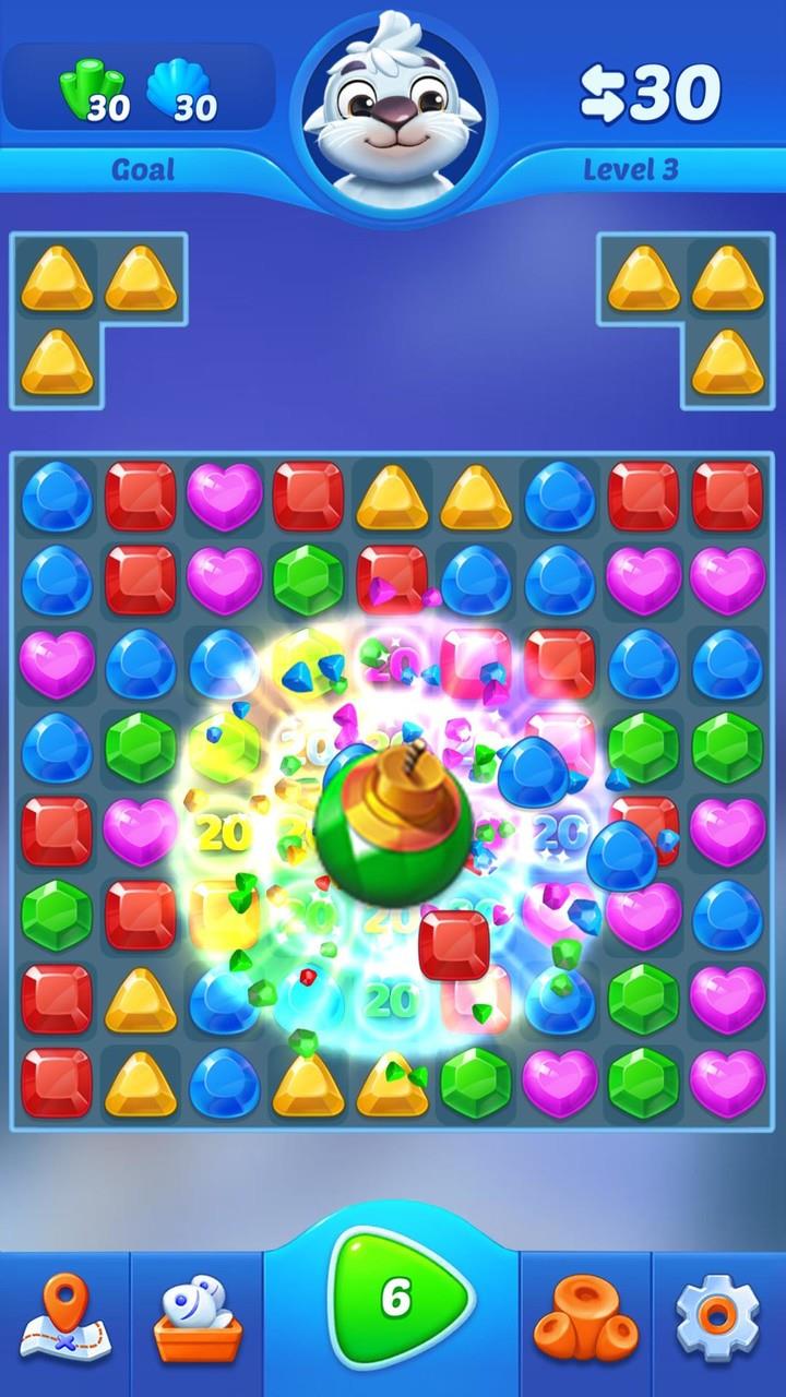 Jewel crush - match 3 game Ekran Görüntüsü 2