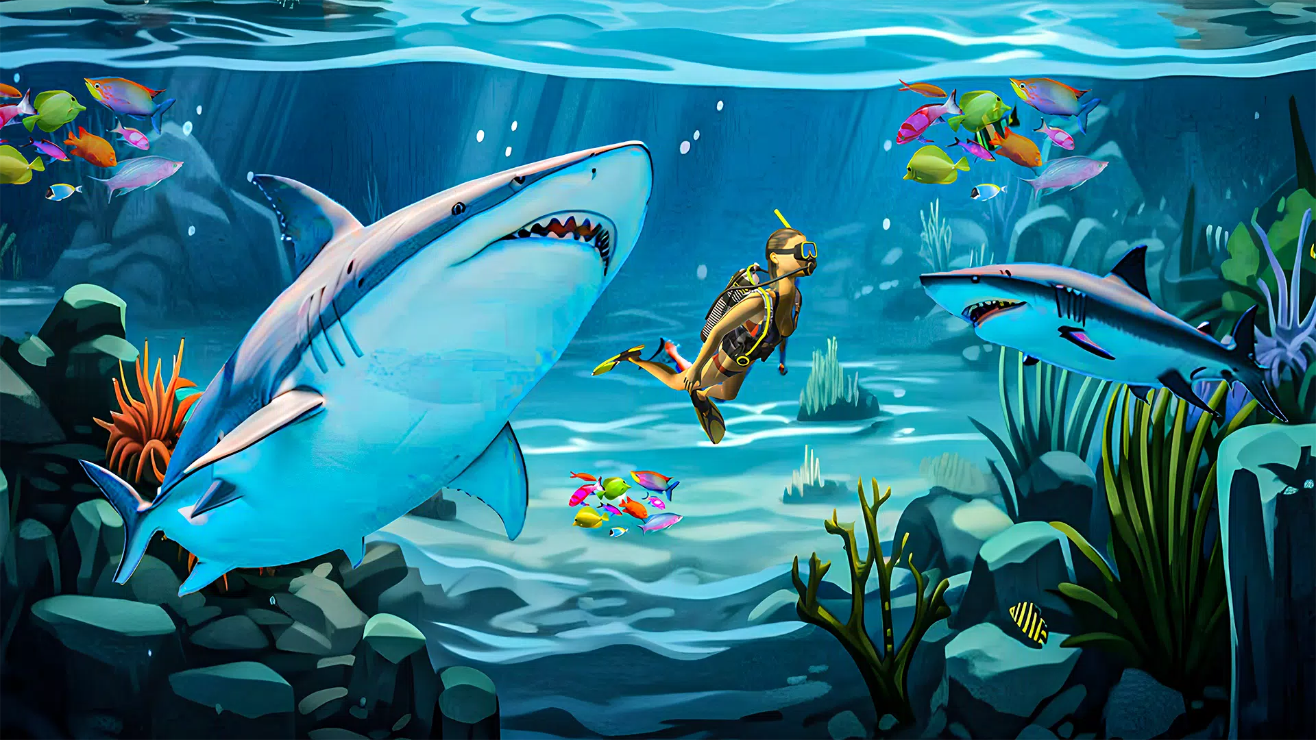 Shark Attack Games Offline Скриншот 0