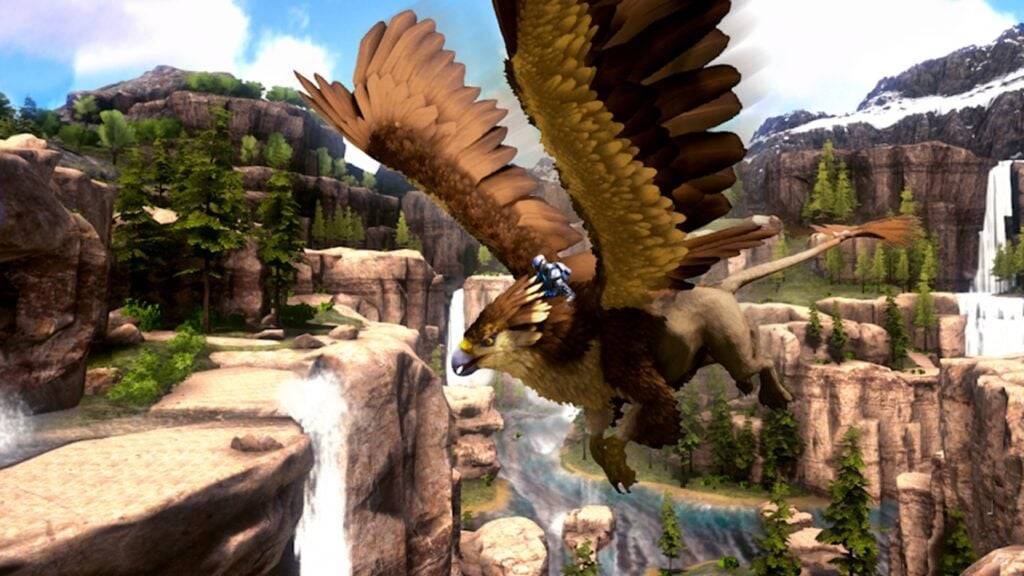 Ontdek nieuwe biomes en tame de Griffin on Ark Mobile Edition New Ragnarok -kaart