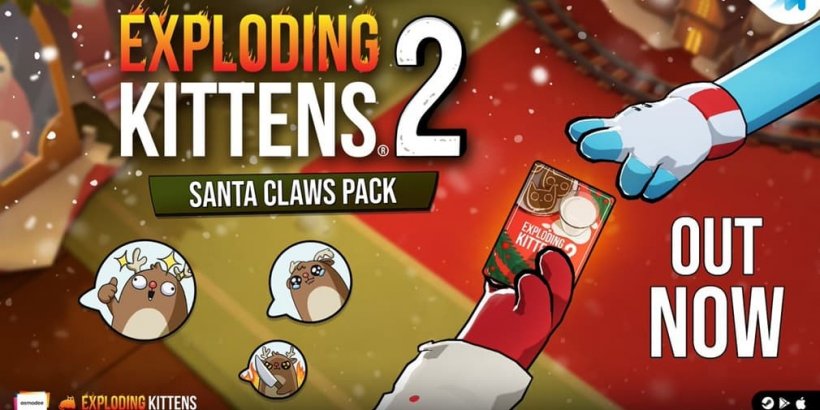 Exploding Kittens 2는 새로운 Santa Claws 확장팩으로 축제 분위기를 더해줍니다.