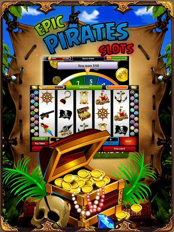 Pirate Treasure Mega Slots Zrzut ekranu 1