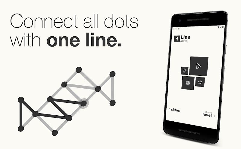 1Line & dots. Puzzle game. ဖန်သားပြင်ဓာတ်ပုံ 0