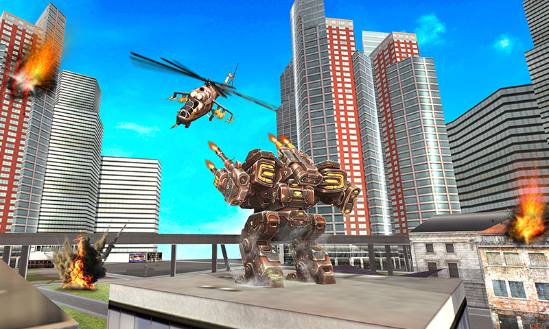 Gunship Helicopter Robot Game 스크린샷 1