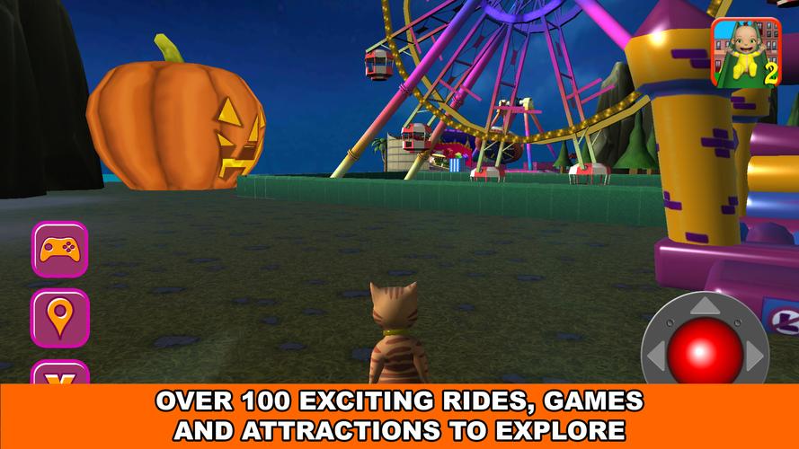 Halloween Cat Theme Park 3D Zrzut ekranu 0