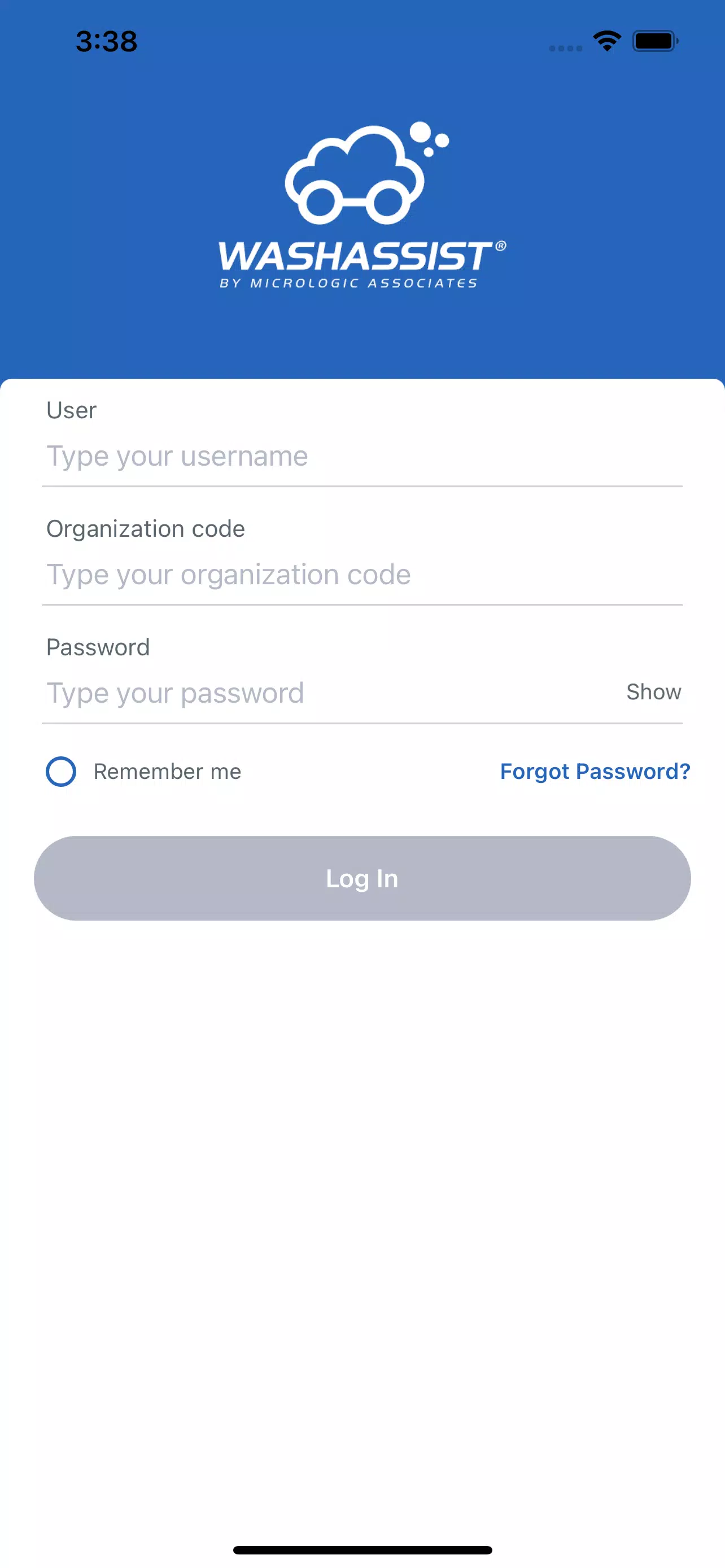 WashAssist Dashboard Zrzut ekranu 2