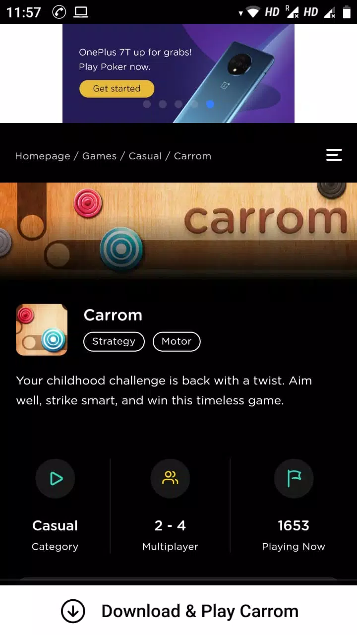 GetMega Carrom Party स्क्रीनशॉट 1