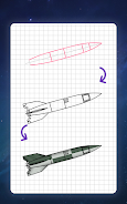 How to draw rockets by steps Ekran Görüntüsü 2