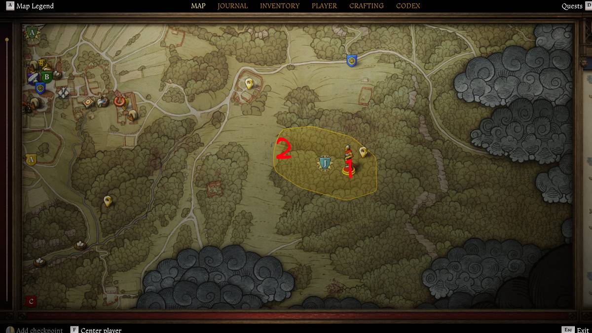 Lokasyon ng Camp 3 sa Kaharian Halika Deliverance 2 Bird of Prey Quest