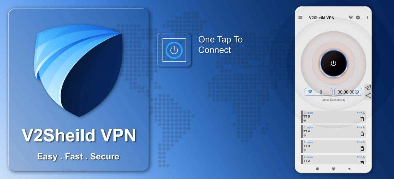 V2shield VPN: fast & private Ảnh chụp màn hình 0